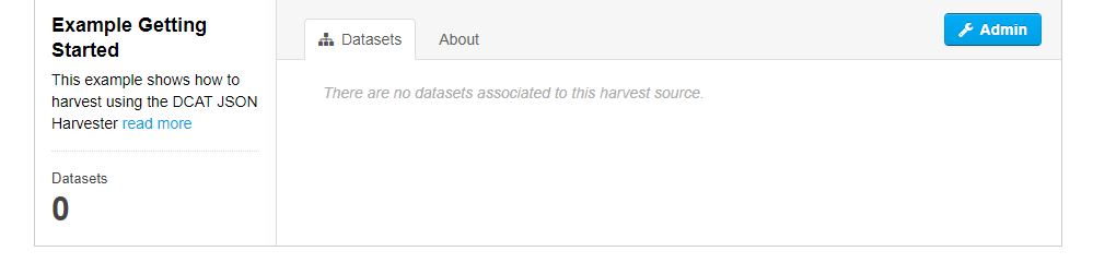 Harvester admin button