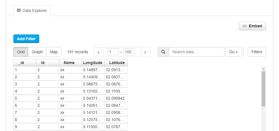 Data Explorer example