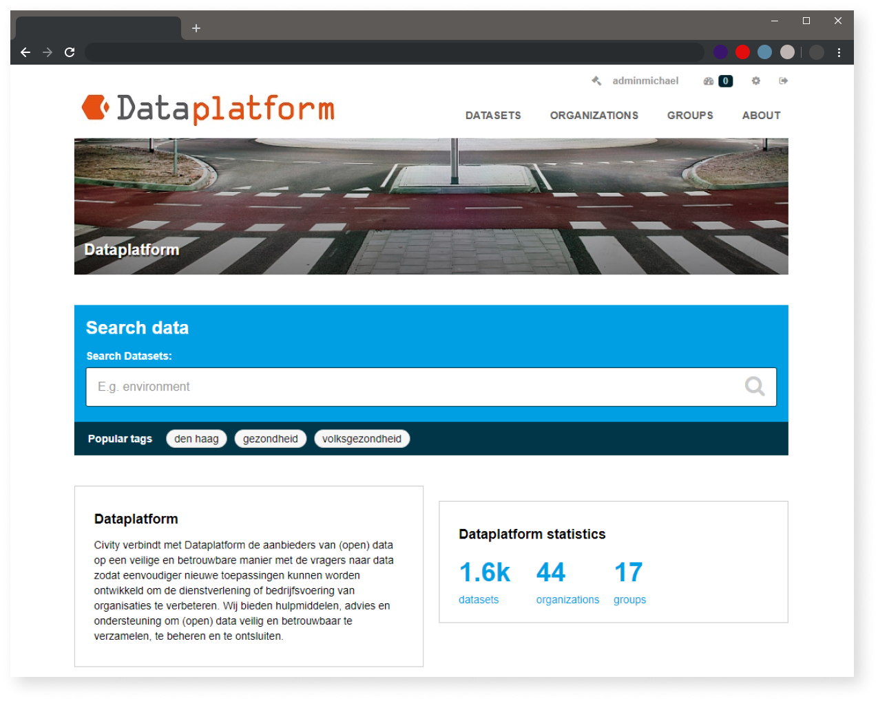 image: Dataplatform Front Page